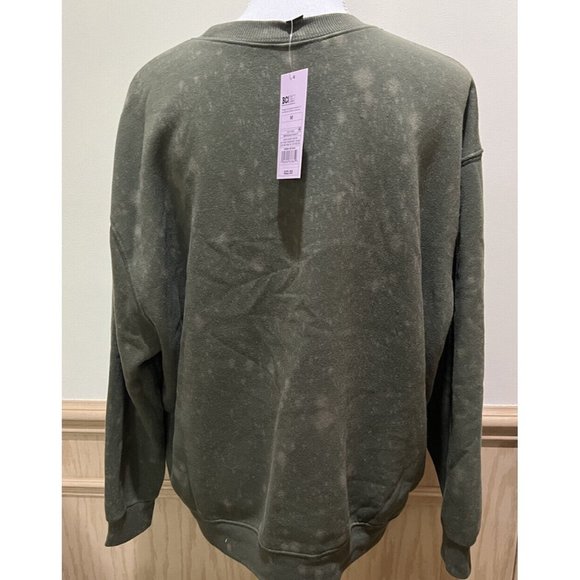 Wild Fable Sage Green Bleach Dyed Long Sleeve Sweatshirt.~ Medium ~ NWT - Picture 2 of 3